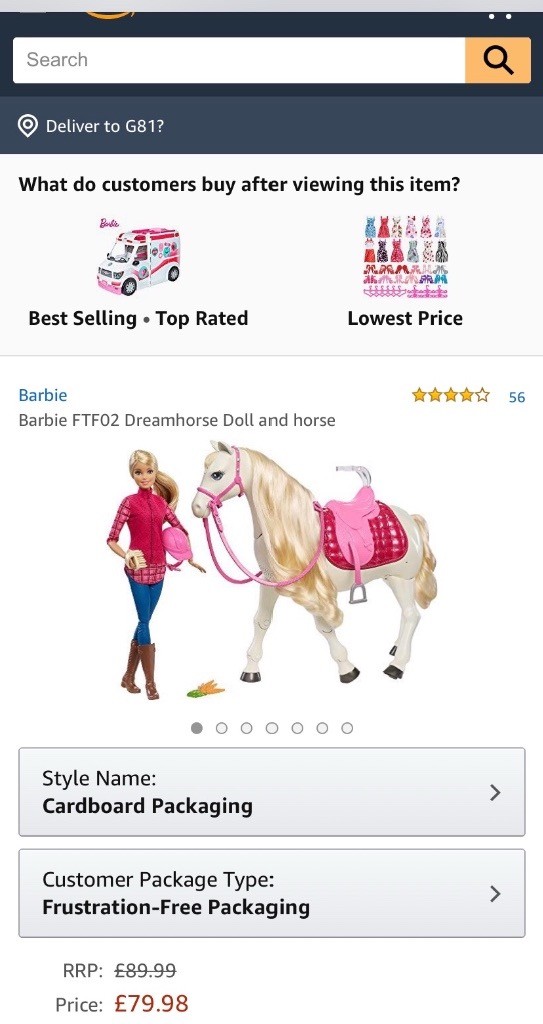 barbie dream horse best price